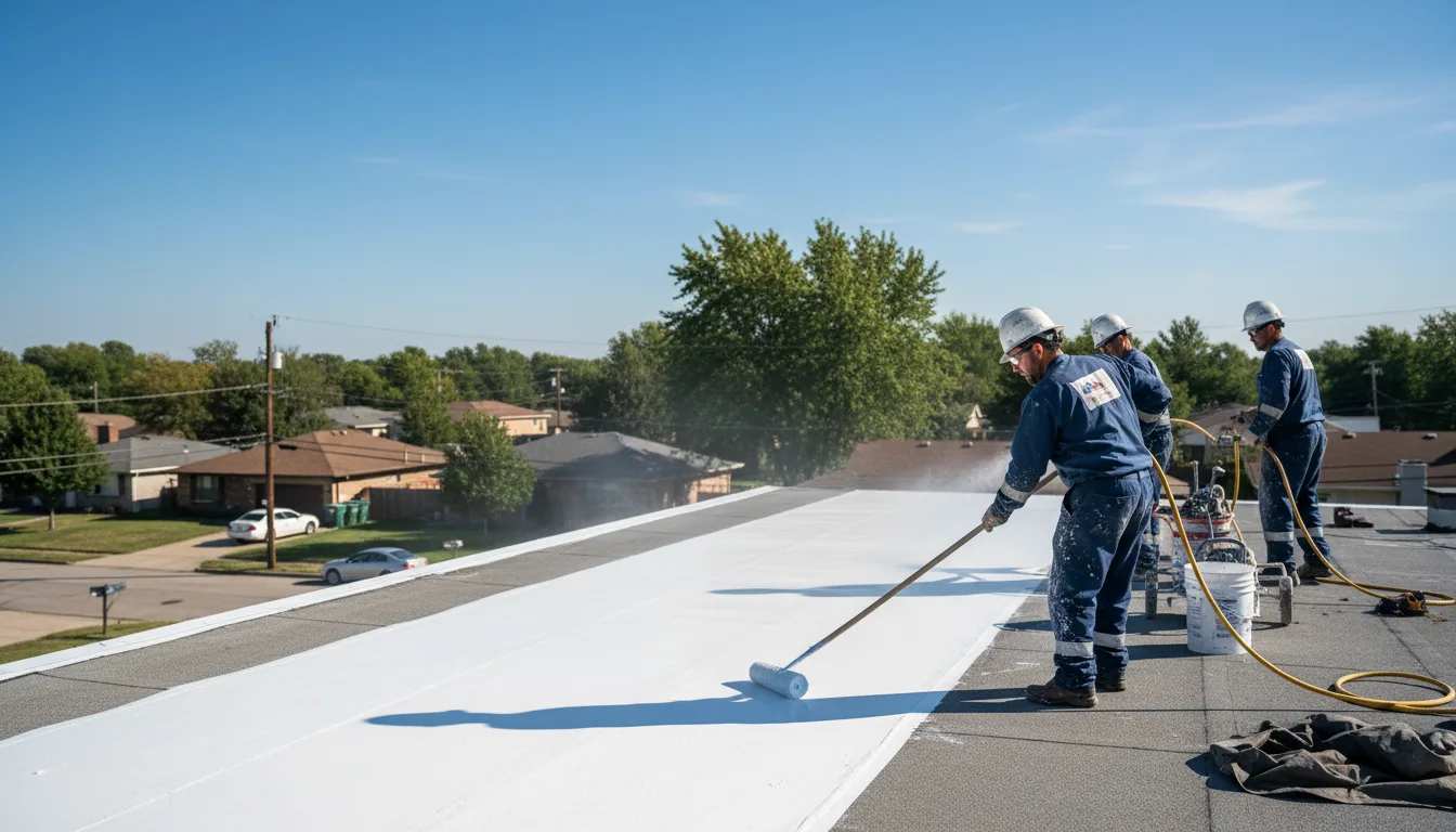 Commercial roof coating in Hampton, IL near me